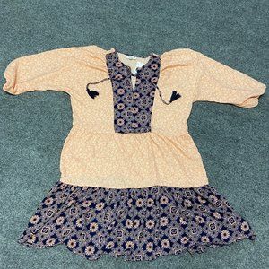 Studio B Tiered Babydoll Dress W.Tasse|Mini Tassel Kaftan Dress-Size L
